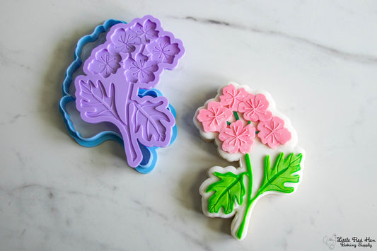 Hawthorn Flower Fondant Stamp and Cutter Set -- May Birth Flower