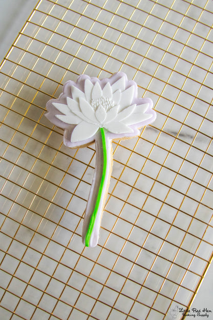 Water Lily Flower Fondant Stamp and Cutter Set -- July Birth Flower