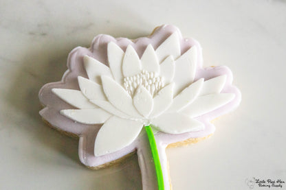 Water Lily Flower Fondant Stamp and Cutter Set -- July Birth Flower