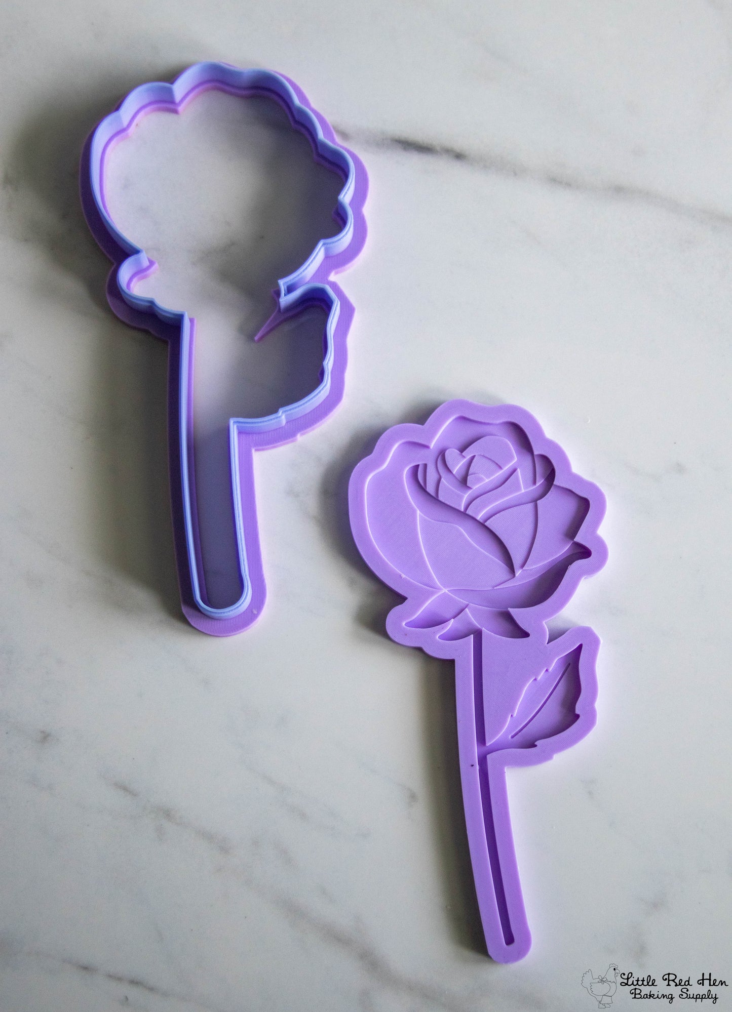 Rose Flower Fondant Stamp and Cutter Set -- June Birth Flower