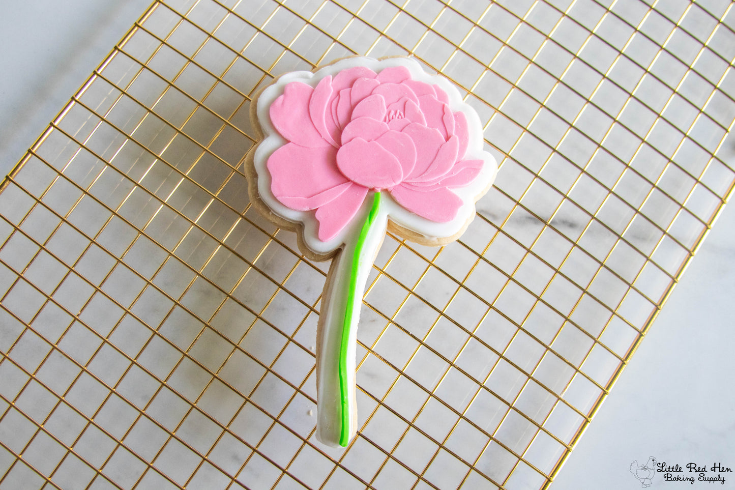Peony Flower Fondant Stamp and Cutter Set  -- November Birth Flower