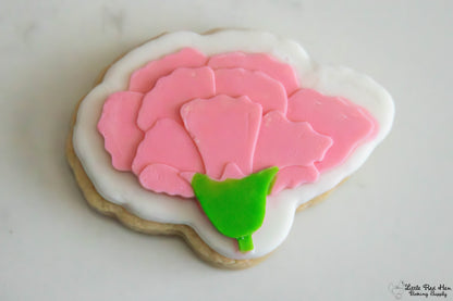 Carnation Flower Fondant and Buttercream Stamp Set -- January Birth Flower