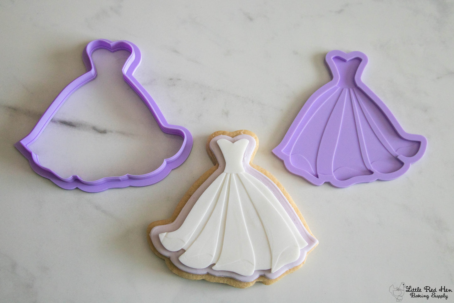 Fairy Tale Dress Fondant Stamp and Cutter Set -- Wedding Collection