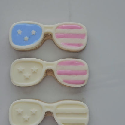 Americana Sunglasses READY TO FLOOD Buttercream Fondant Stamp and Cookie Cutter Set