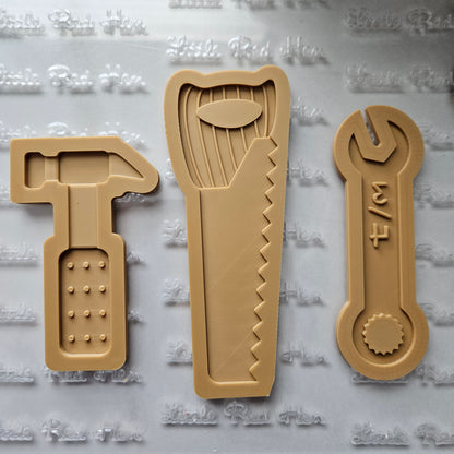 Tool Set Father's Day Buttercream Fondant Stamp and Cookie Cutter Set