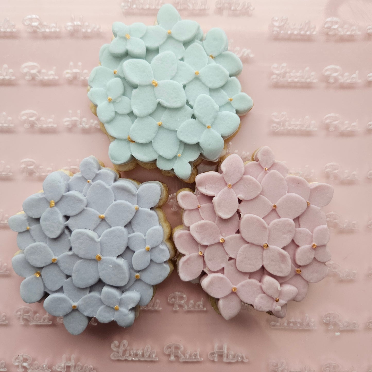 Hydrangea Blossom Bloom Buttercream Fondant Stamp and Cookie Cutter Set