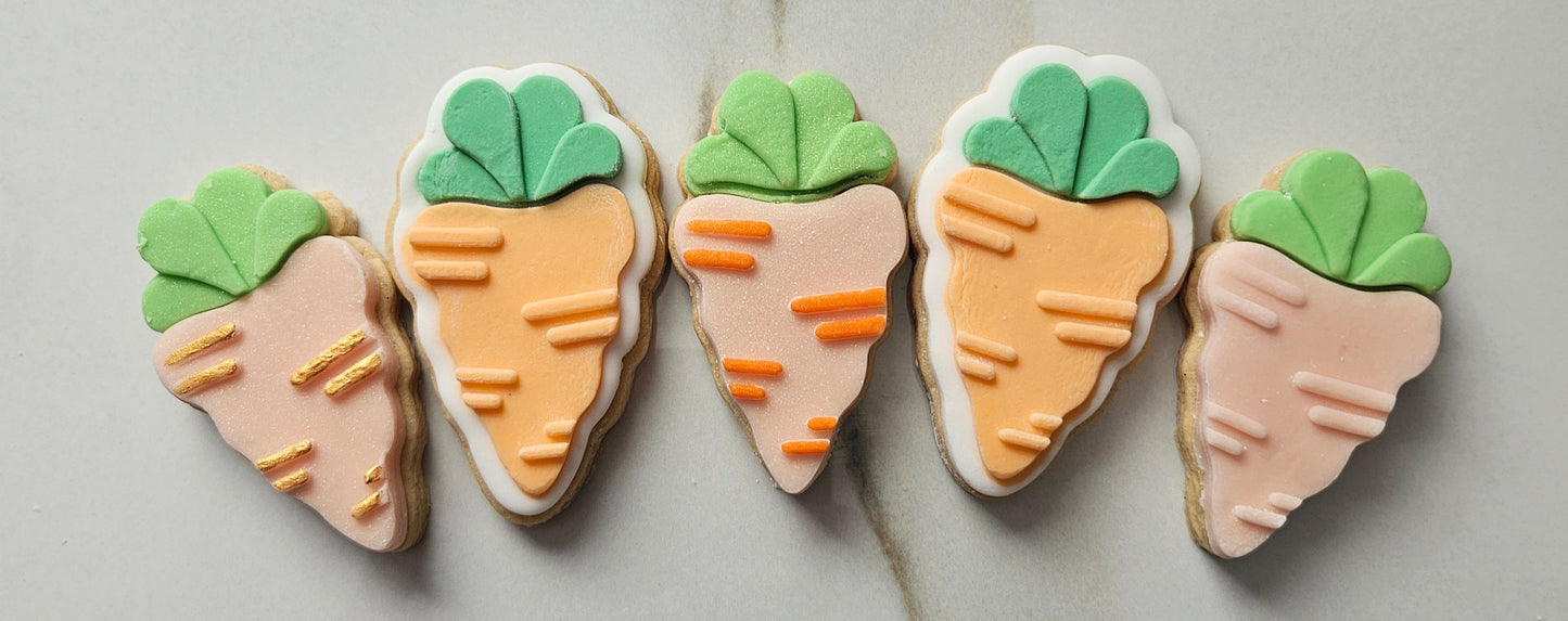 Carrot Fondant and Buttercream Stamp and Cutter Set