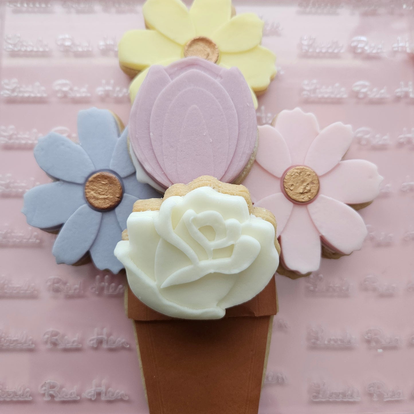 Cosmos Blossom Bloom Buttercream Fondant Stamp and Cookie Cutter Set