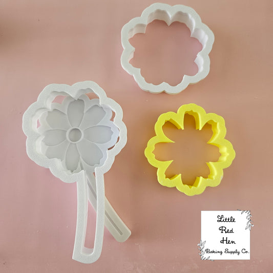 Cosmos Flower Fondant Stamp -- October Birth Flower