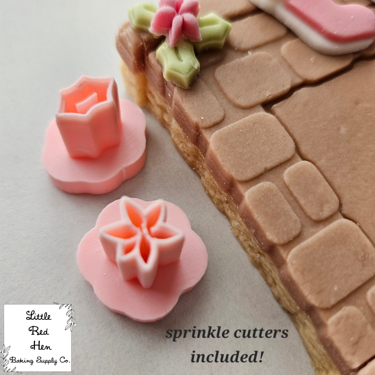 Fireplace Fondant and Buttercream Stamp and Cutter Set (and Optional Initial Stamps)