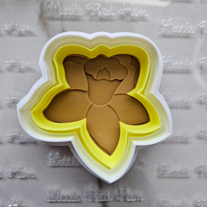 Daffodil Blossom Bloom Buttercream Fondant Stamp and Cookie Cutter Set