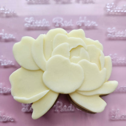 Peony Blossom Bloom Buttercream Fondant Stamp and Cookie Cutter Set