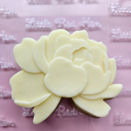 Peony Blossom Bloom Buttercream Fondant Stamp and Cookie Cutter Set