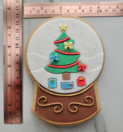 Christmas Tree Snow Globe Fondant and Buttercream Stamp and Cutter Set
