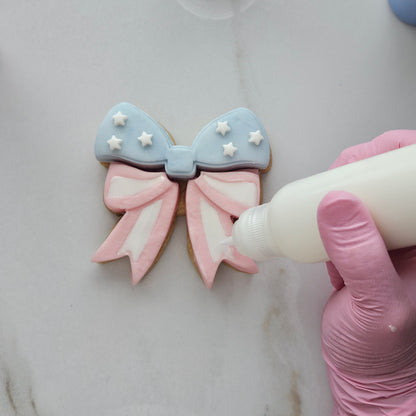 Americana Bow READY TO FLOOD Buttercream Fondant Stamp and Cookie Cutter Set