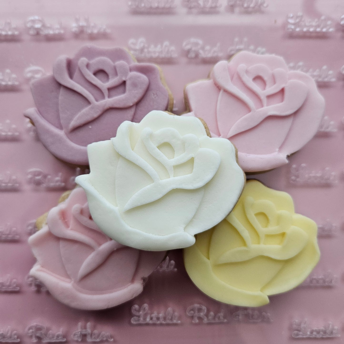 Roses Blossom Bloom Buttercream Fondant Stamp and Cookie Cutter Set