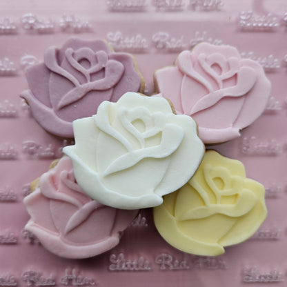 Roses Blossom Bloom Buttercream Fondant Stamp and Cookie Cutter Set