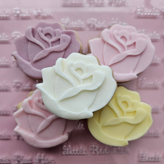 Roses Blossom Bloom Buttercream Fondant Stamp and Cookie Cutter Set