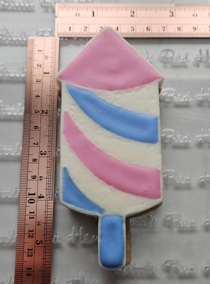 Americana Rocket READY TO FLOOD Buttercream Fondant Stamp and Cookie Cutter Set