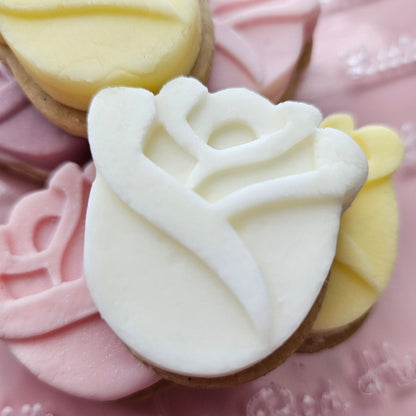 Roses Blossom Bloom Buttercream Fondant Stamp and Cookie Cutter Set