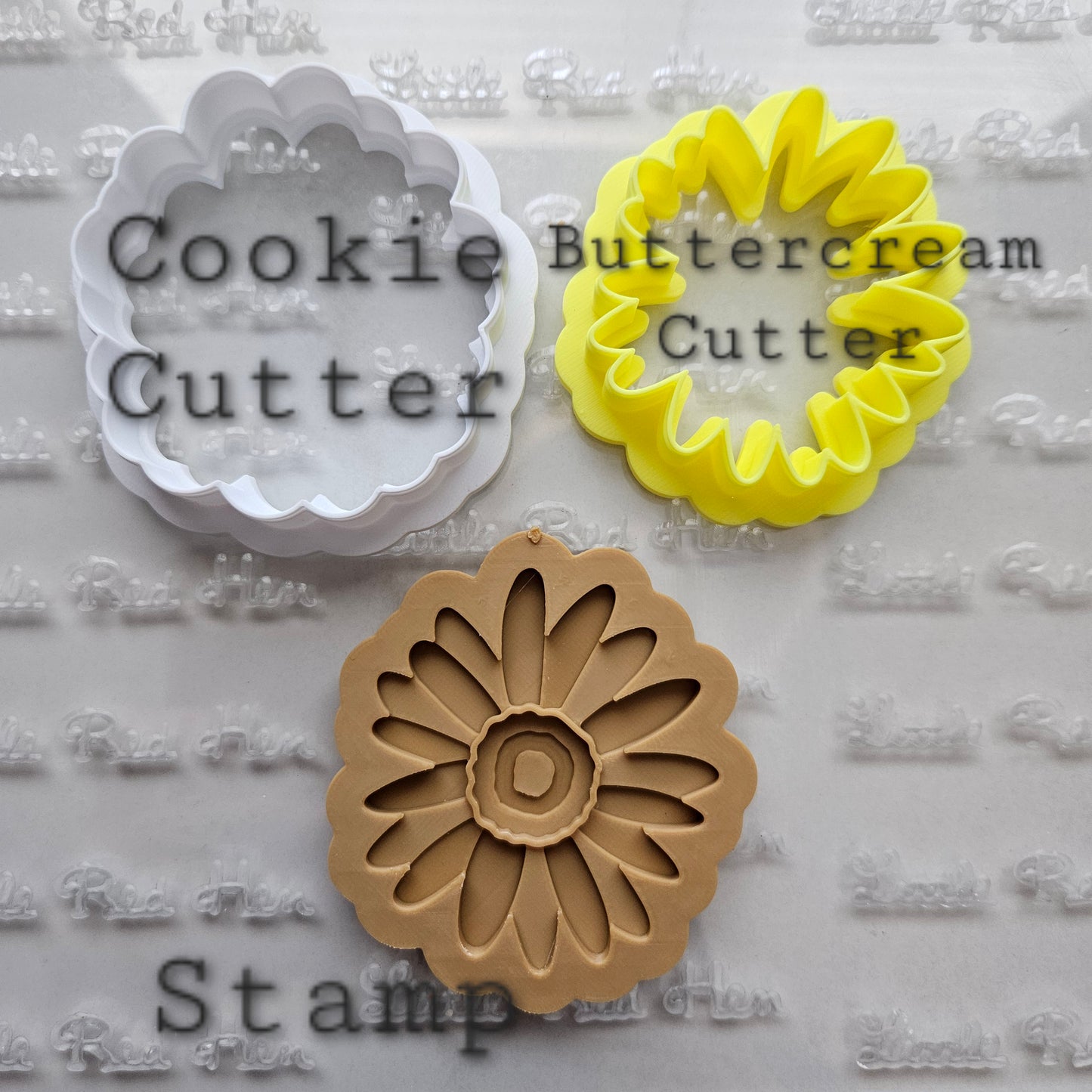 Daisy Blossom Bloom Buttercream Fondant Stamp and Cookie Cutter Set
