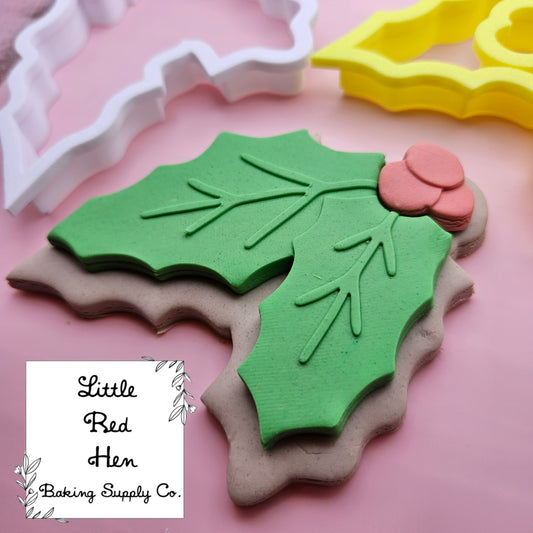 Holly Buttercream and Fondant Stamp -- December Birth Flower