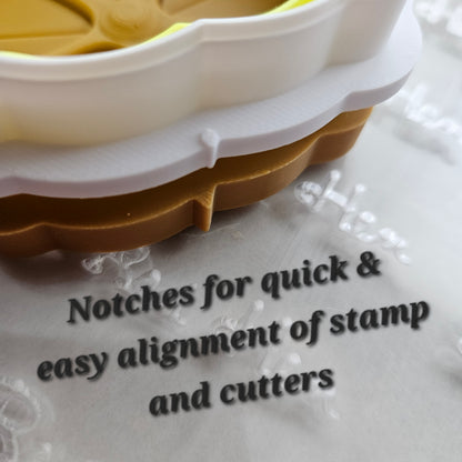 Morning Glory Blossom Bloom Buttercream Fondant Stamp and Cookie Cutter Set