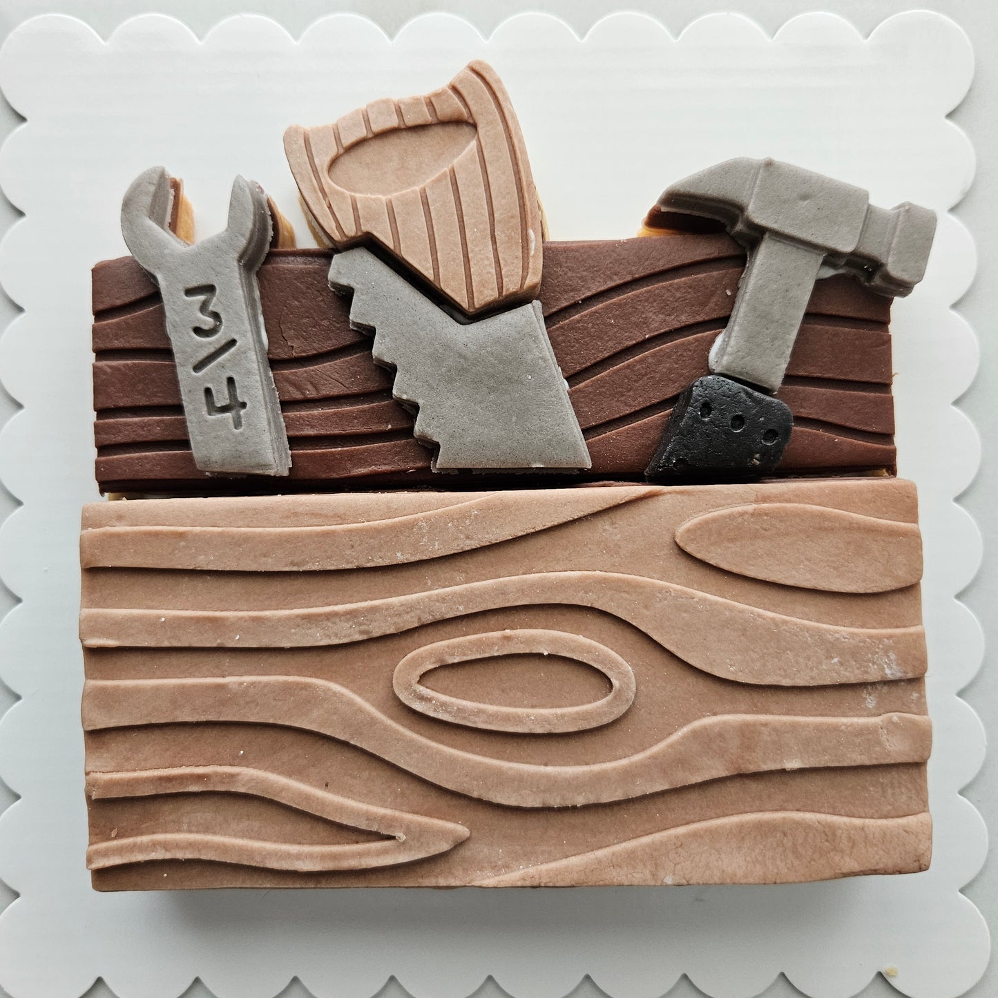 MEGACOOKIE / COOKIE CAKE Toolbox with Tool Set Father's Day Buttercream Fondant Stamp and Cookie Cutter Set