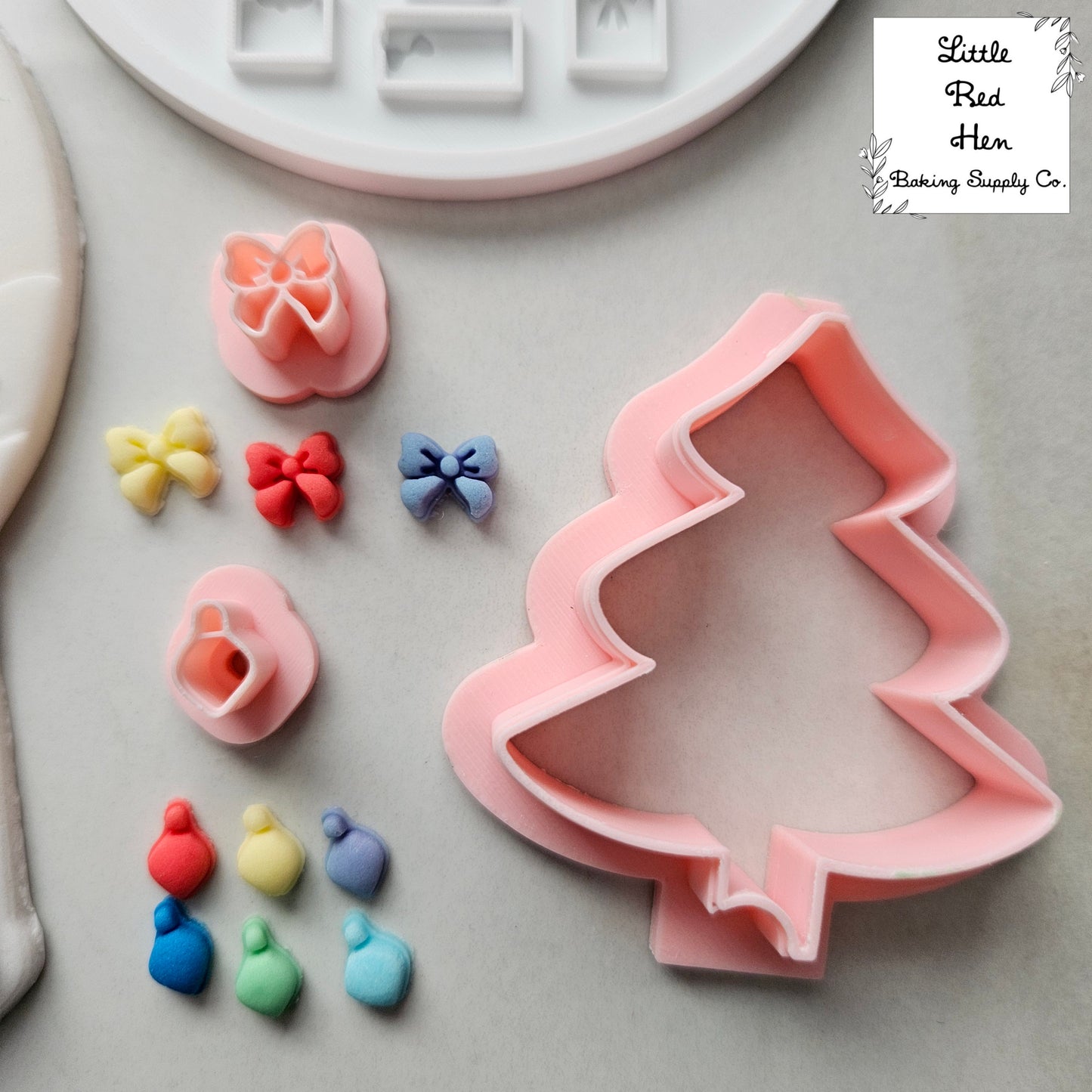 Christmas Tree Snow Globe Fondant and Buttercream Stamp and Cutter Set