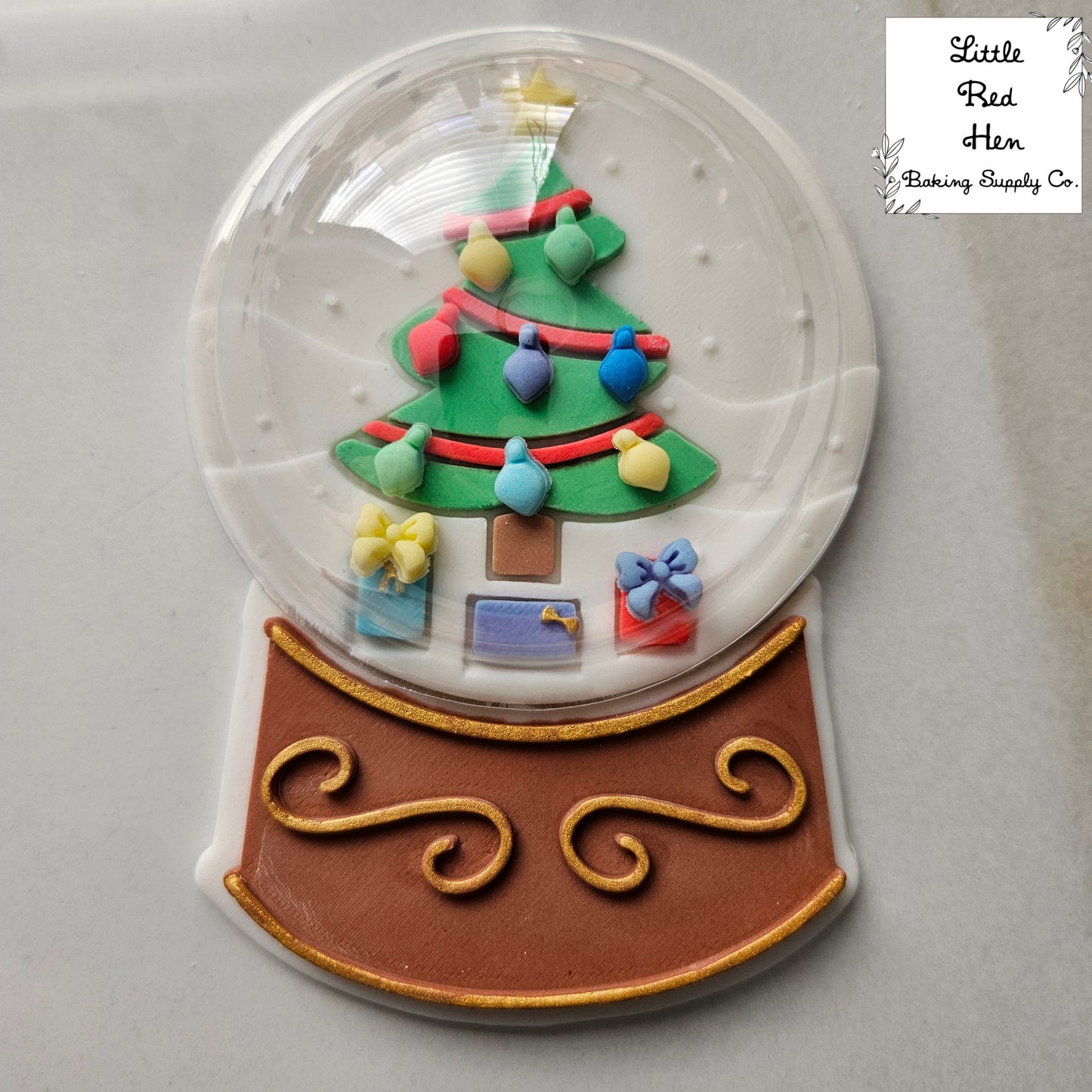 Christmas Tree Snow Globe Fondant and Buttercream Stamp and Cutter Set