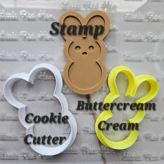 Peeps Bunny Easter Fondant and Buttercream Stamp and Cutter Set