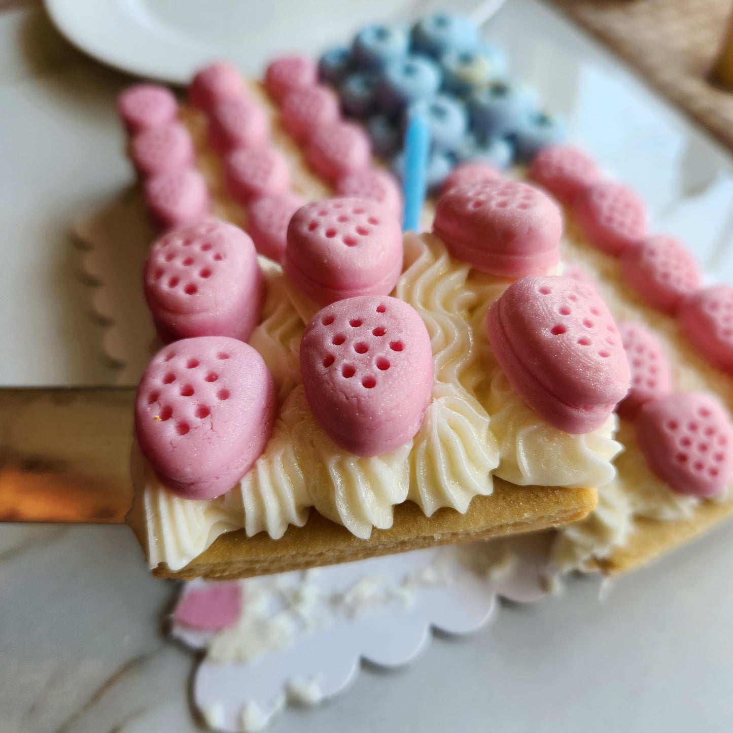 Berry Cake Buttercream Stamp and Cookie Cutter Set for Mega Cookie or Cookie Cake