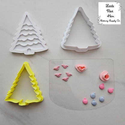 Christmas Tree Fondant and Buttercream Stamp and Cutter Set