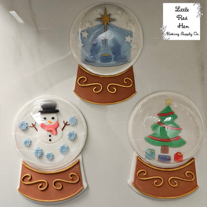 Christmas Tree Snow Globe Fondant and Buttercream Stamp and Cutter Set