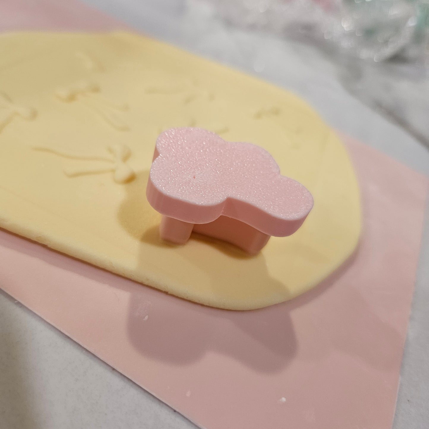 Ribbon Bow Fondant and Buttercream Stamp Plate and Cutter Set