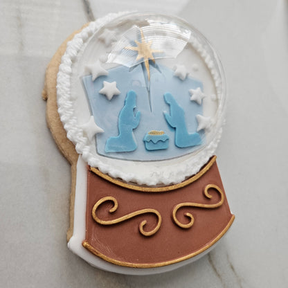 Christmas Tree Snow Globe Fondant and Buttercream Stamp and Cutter Set