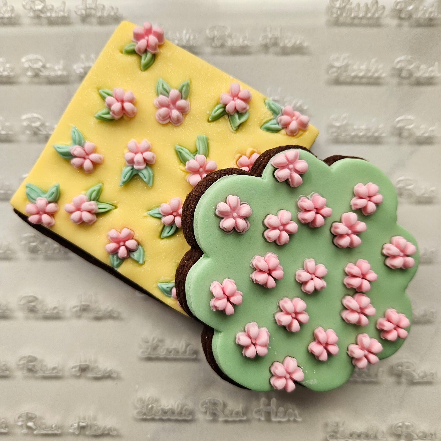 Cherry Blossom Fondant and Buttercream Stamp Plate and Cutter Set