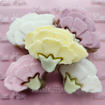 Carnation Blossom Bloom Buttercream Fondant Stamp and Cookie Cutter Set