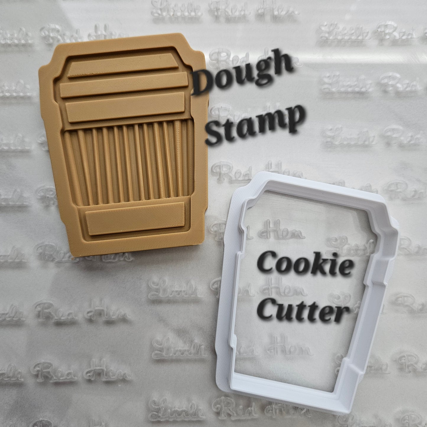Coffee To Go Cup DOUGH STAMP // READY TO FLOOD Stamp and Cookie Cutter Set