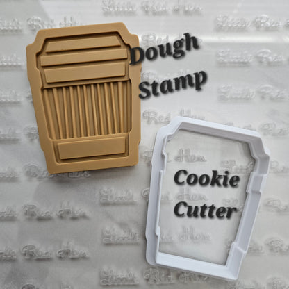 Coffee To Go Cup DOUGH STAMP // READY TO FLOOD Stamp and Cookie Cutter Set