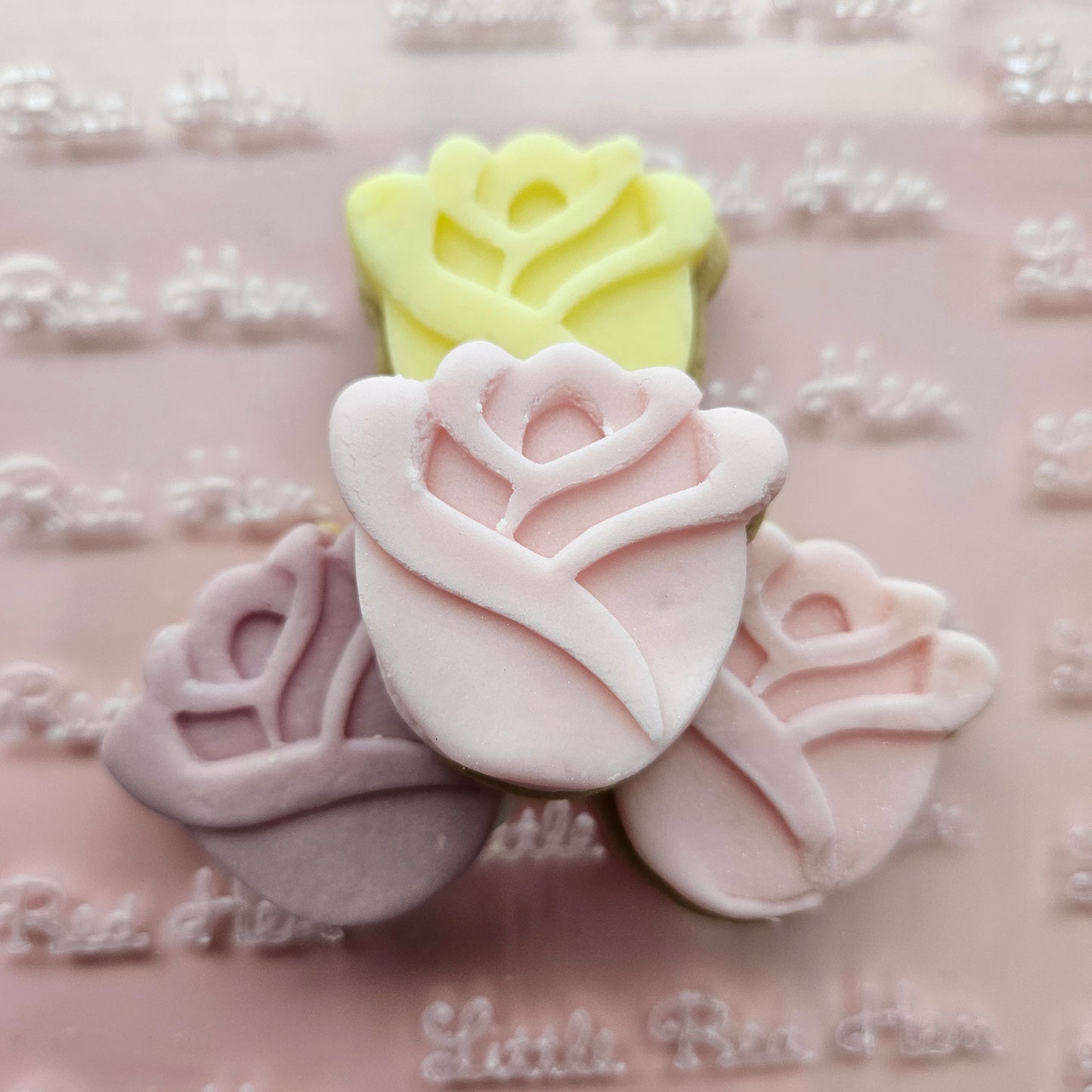 Roses Blossom Bloom Buttercream Fondant Stamp and Cookie Cutter Set