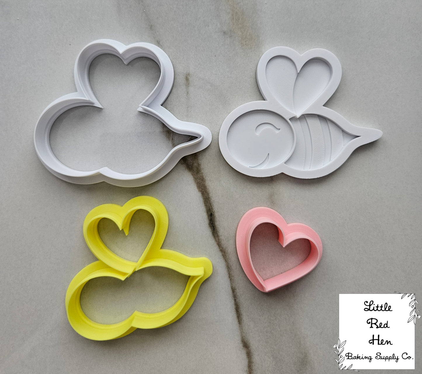 Valentine Bee Fondant and Buttercream Stamp and Cutter Set