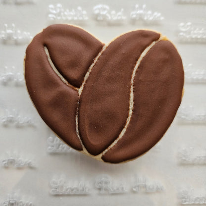 Coffee Bean Heart DOUGH STAMP // READY TO FLOOD Stamp and Cookie Cutter Set