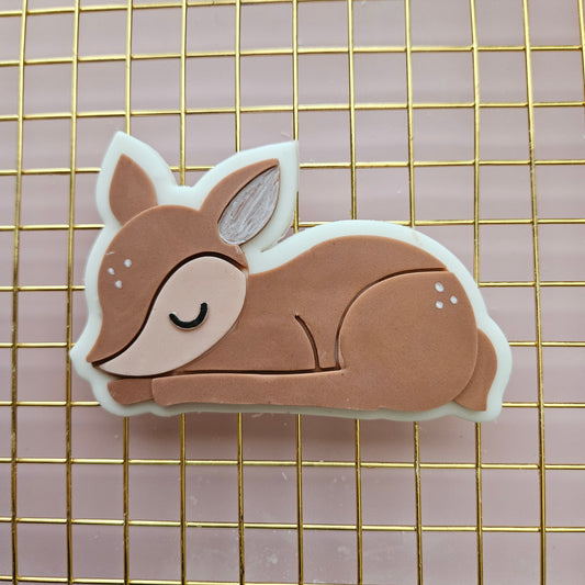 Sleeping Deer Buttercream and Fondant Stamp and Cutter Set