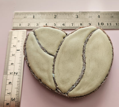 Coffee Bean Heart DOUGH STAMP // READY TO FLOOD Stamp and Cookie Cutter Set