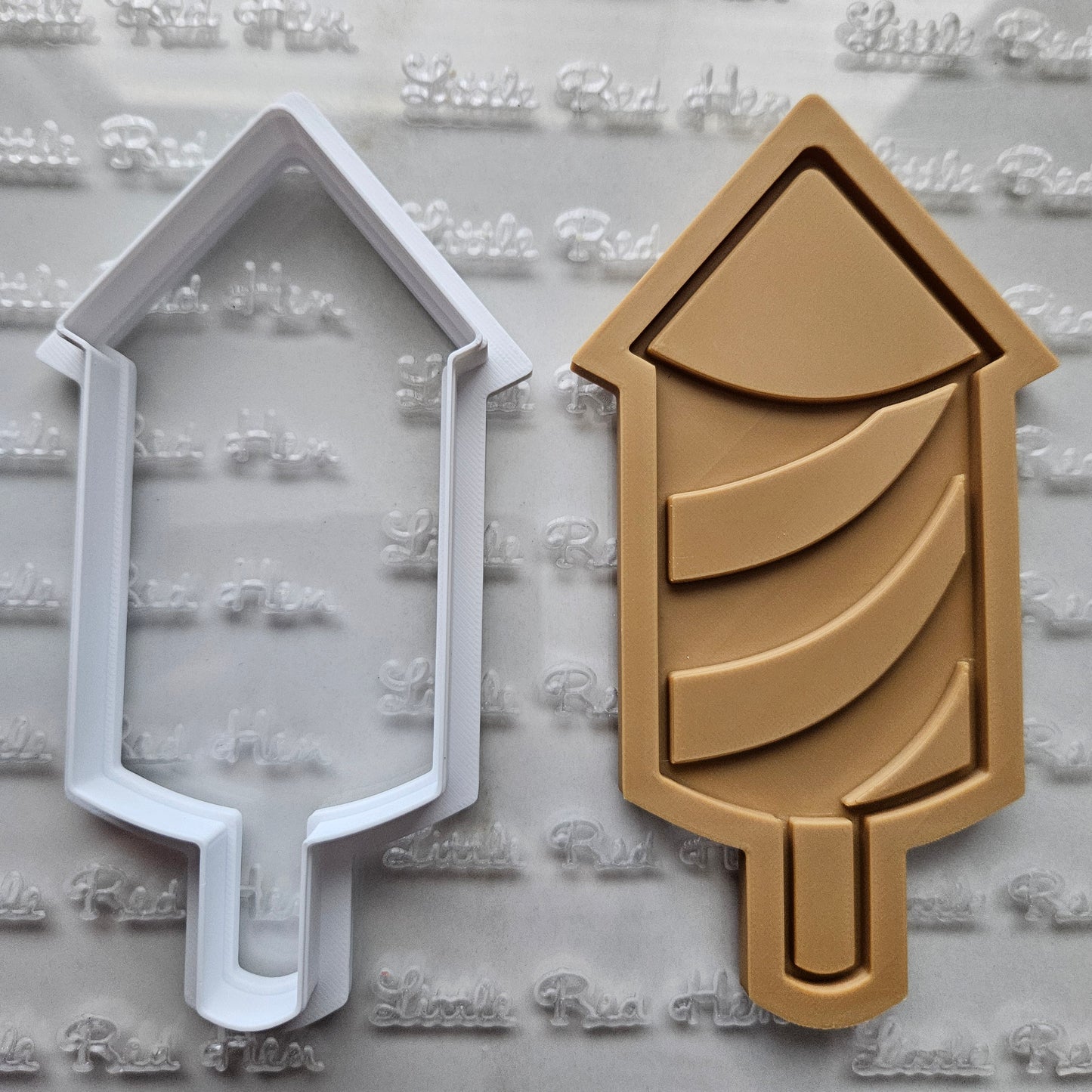 Americana Rocket READY TO FLOOD Buttercream Fondant Stamp and Cookie Cutter Set