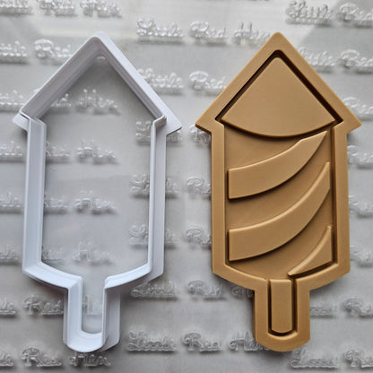 Americana Rocket READY TO FLOOD Buttercream Fondant Stamp and Cookie Cutter Set