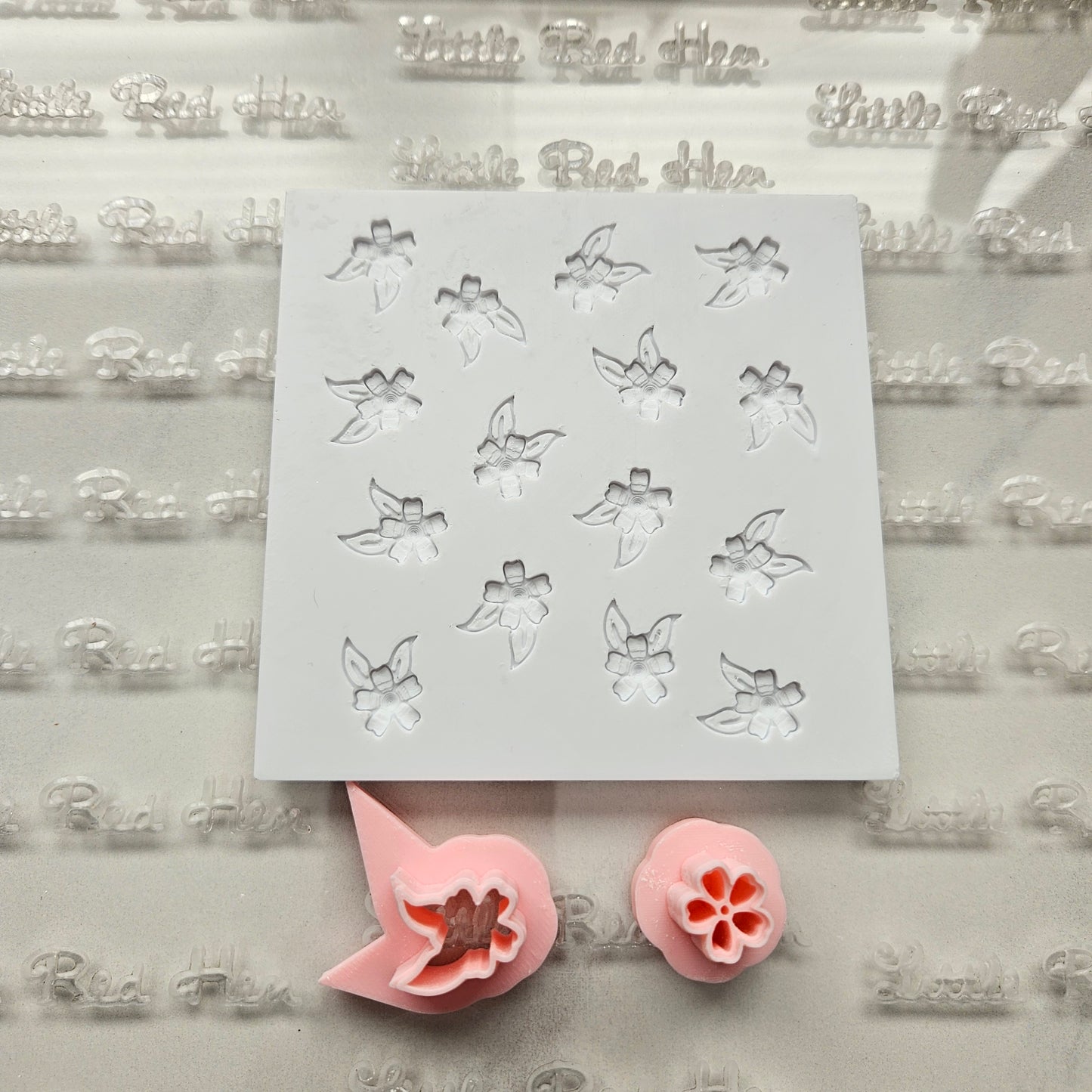 Cherry Blossom Fondant and Buttercream Stamp Plate and Cutter Set