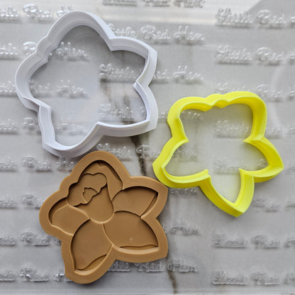 Daffodil Blossom Bloom Buttercream Fondant Stamp and Cookie Cutter Set