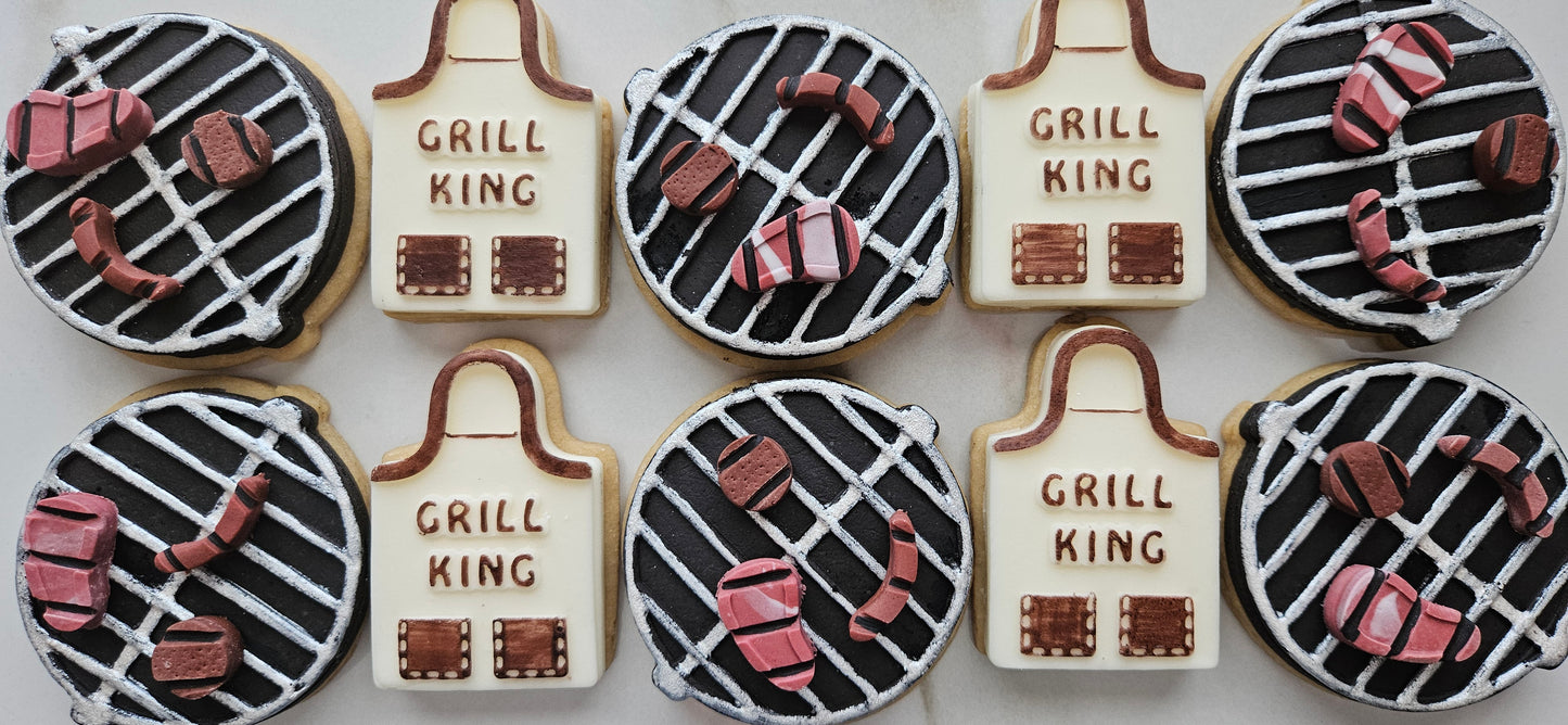 Grill Father's Day Buttercream Fondant Stamp and Cookie Cutter Set